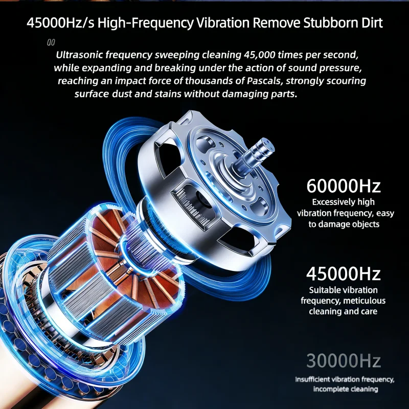 High Frequency Vibration Jewelry Cleaner 360° Automatic Deep Cleaning Tool Portable USB Rechargeable for Rings Earrings glasses 5