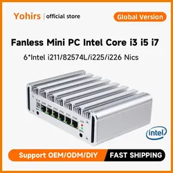 Cheap 2.5g Mini Router J4125/5205u Fanless Mini Pc I226-v 4*usb HD RJ45 COM i5 10210U Firewall Appliance Aes-ni Pfsense Computer