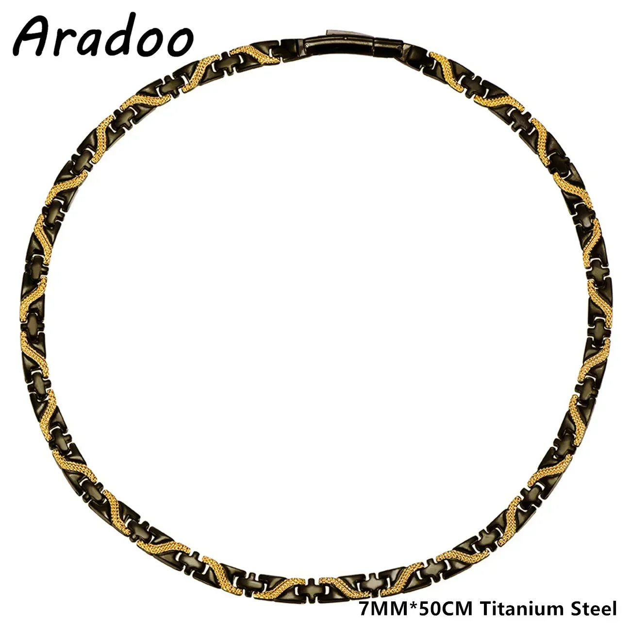 ARADOO Titanium Steel Dragon Necklace Sleep Aid Magnetic Therapy Germanium Necklace Cross Collar
