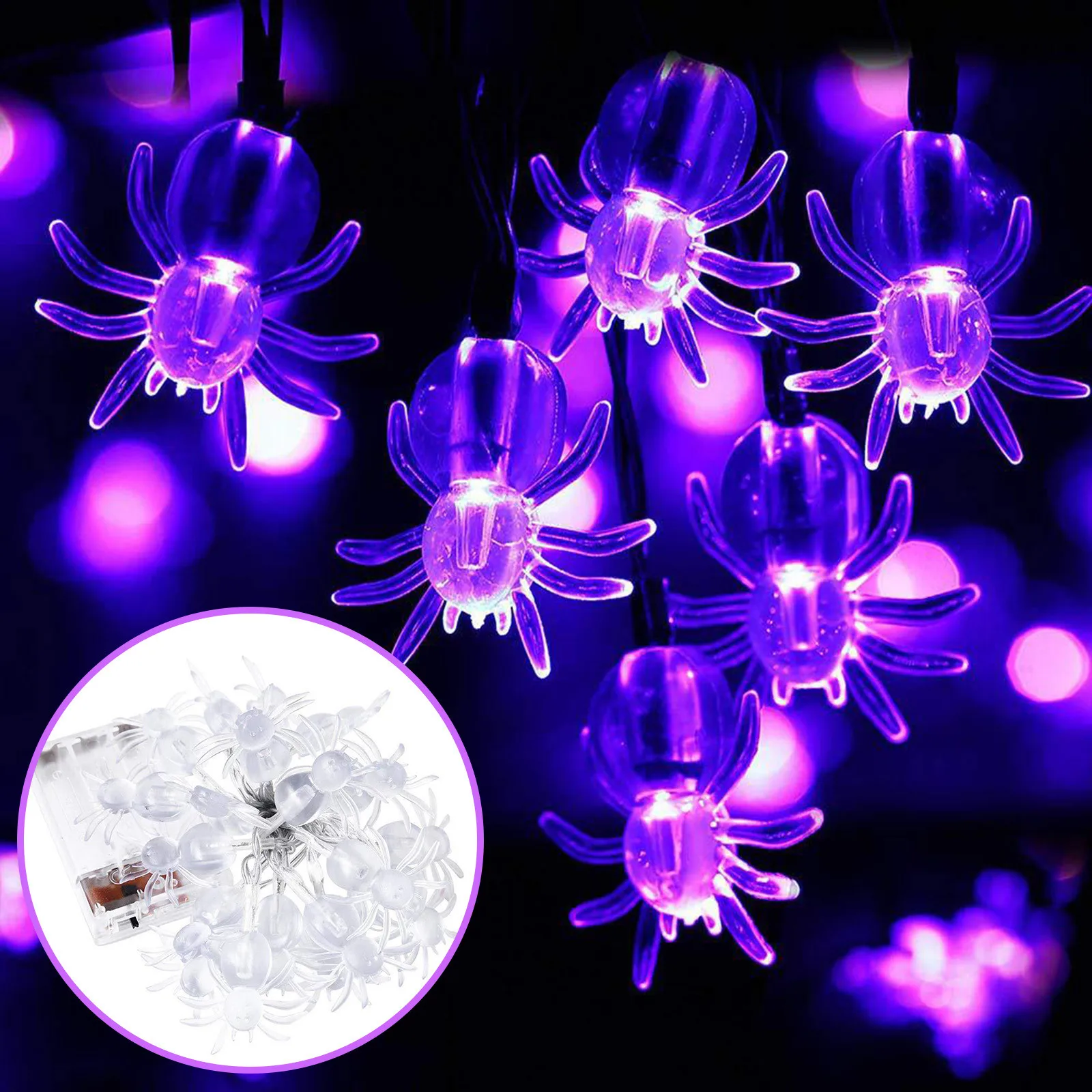 

Halloween horrible Spider Style Light LED Battery Powered Led Spider String Lights for Halloween Party Yard Decorations