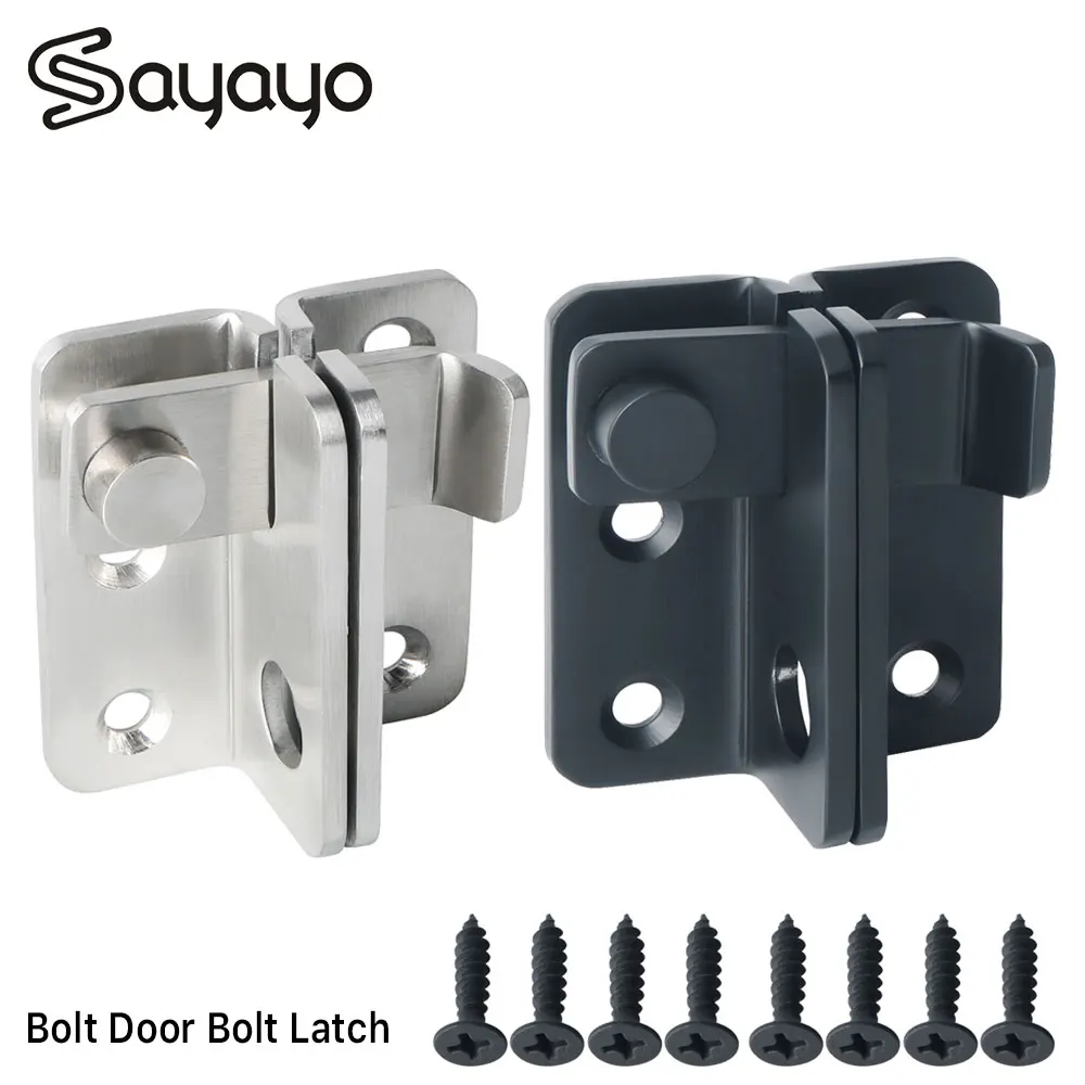 

Sayayo Door Lock Guard Bolt Lock Wardrobe Drawer Stainless Steel Toggle Latch Sliding barn Door Lock Black barn Lock Hardware