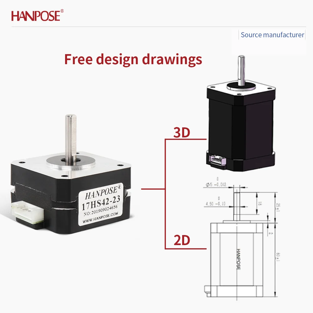 NEMA17 17HS4223 스테퍼 모터 3.4V 0.8A 2상 4선 3D 프린팅 액세서리 모터 제조업체 직접 판매 NEMA17
