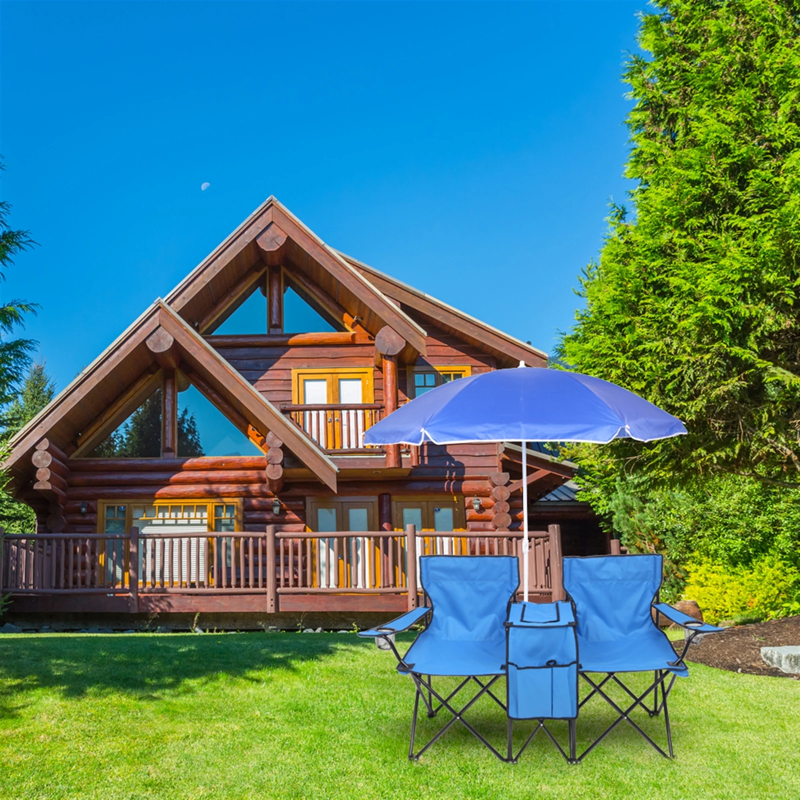 Portable 2-Seat Folding Chair 1