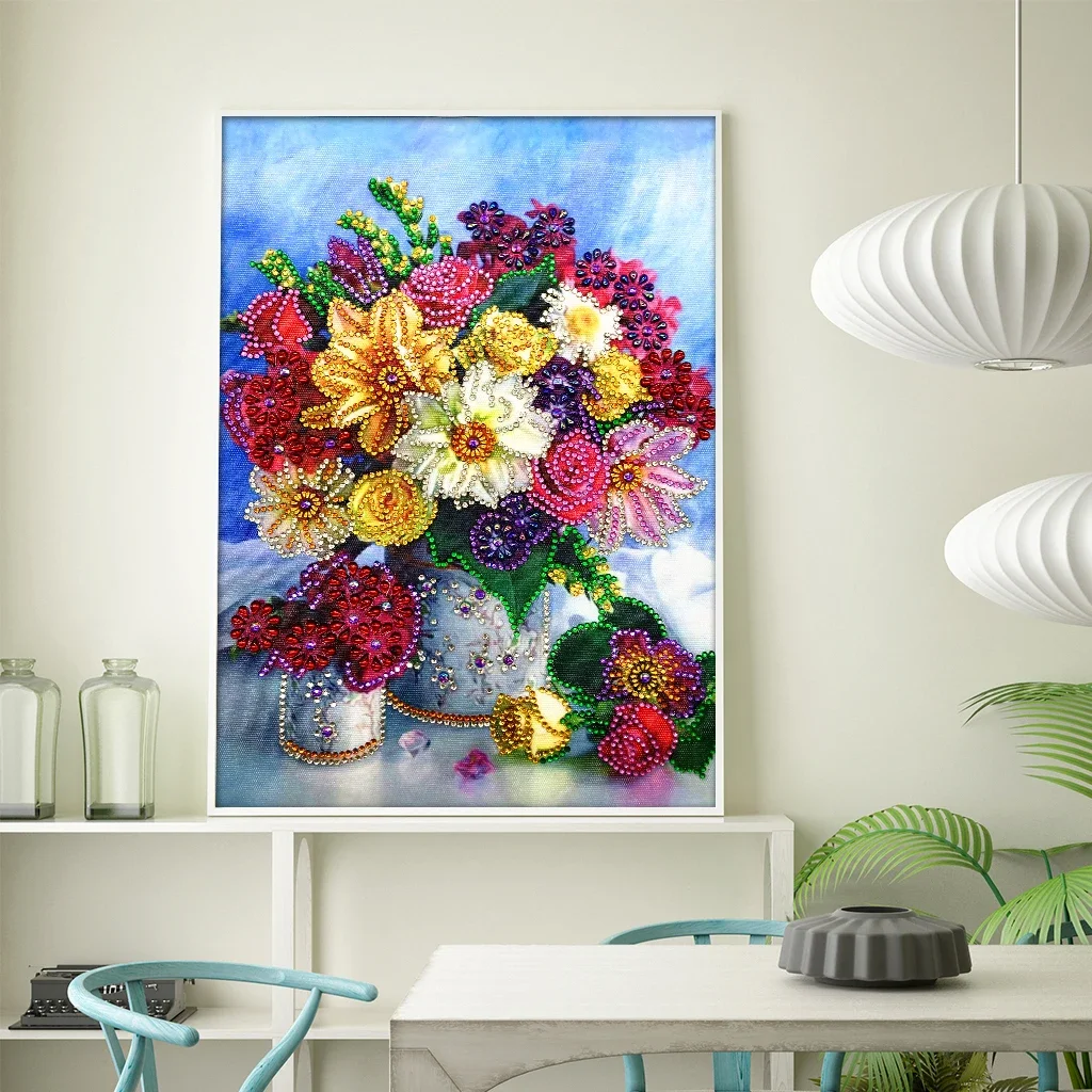 Colorful Flower Special Shaped 5D DIY Diamond Painting Embroidery Rhinestone Partial Drill Cross Stitch Kits Crystal Home Decor diamond painting