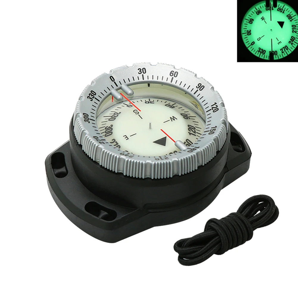 Waterproof Compass Navigation Compass Portable Compass Survival Compass 50m Portable Underwater Waterproof Luminous Dial Wrist Strap Compass For Diving Camping