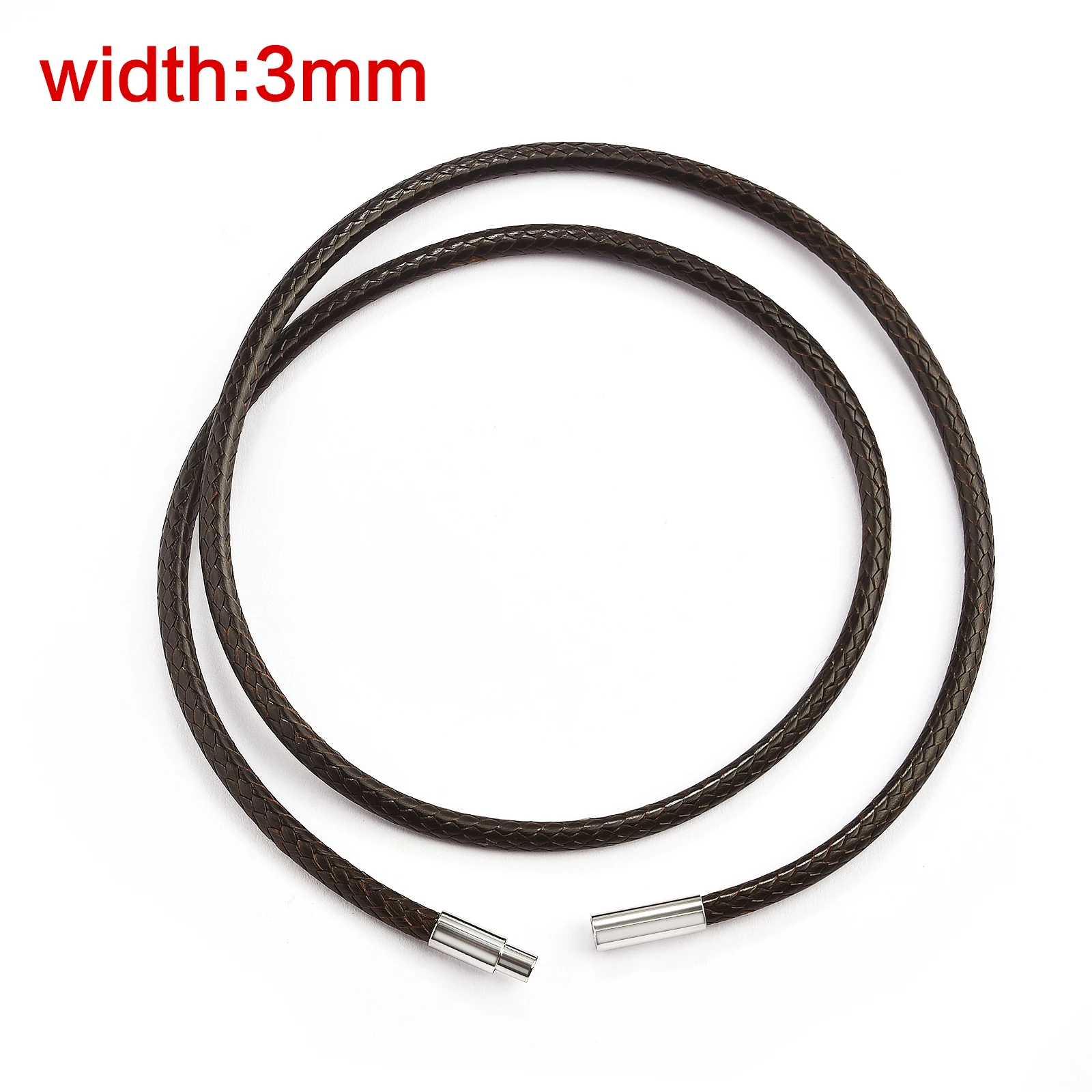 Unisex Leather & Chain Necklace with Stainless Steel Clasp