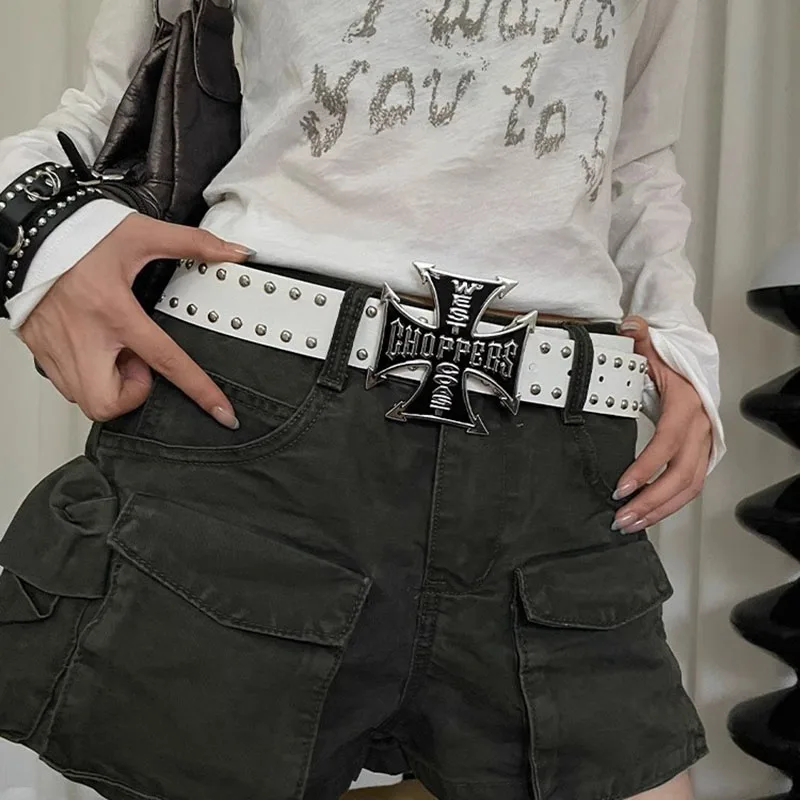 Bohemian Cross Rivet Y2k Waist Belt for Women 2025 New Item