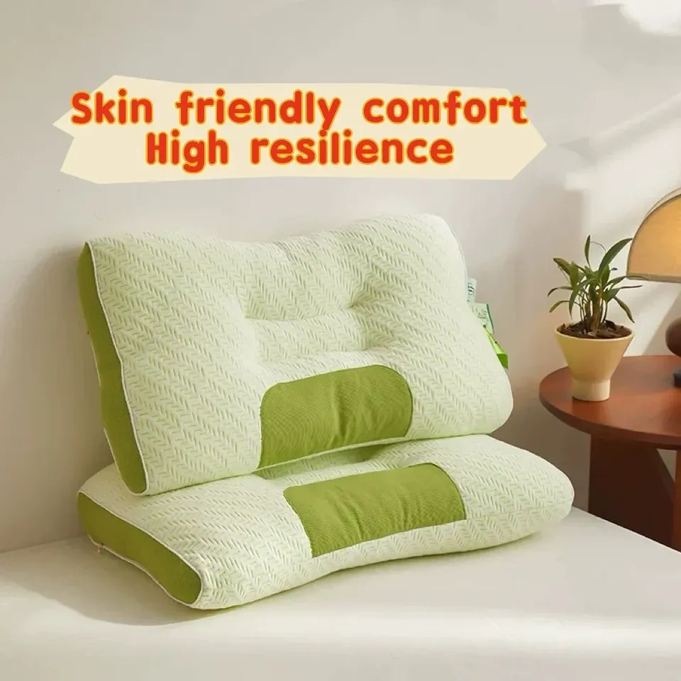 Bamboo charcoal anti-mite neck pillow pillow core sleep home dormitory with the whole head does not collapse