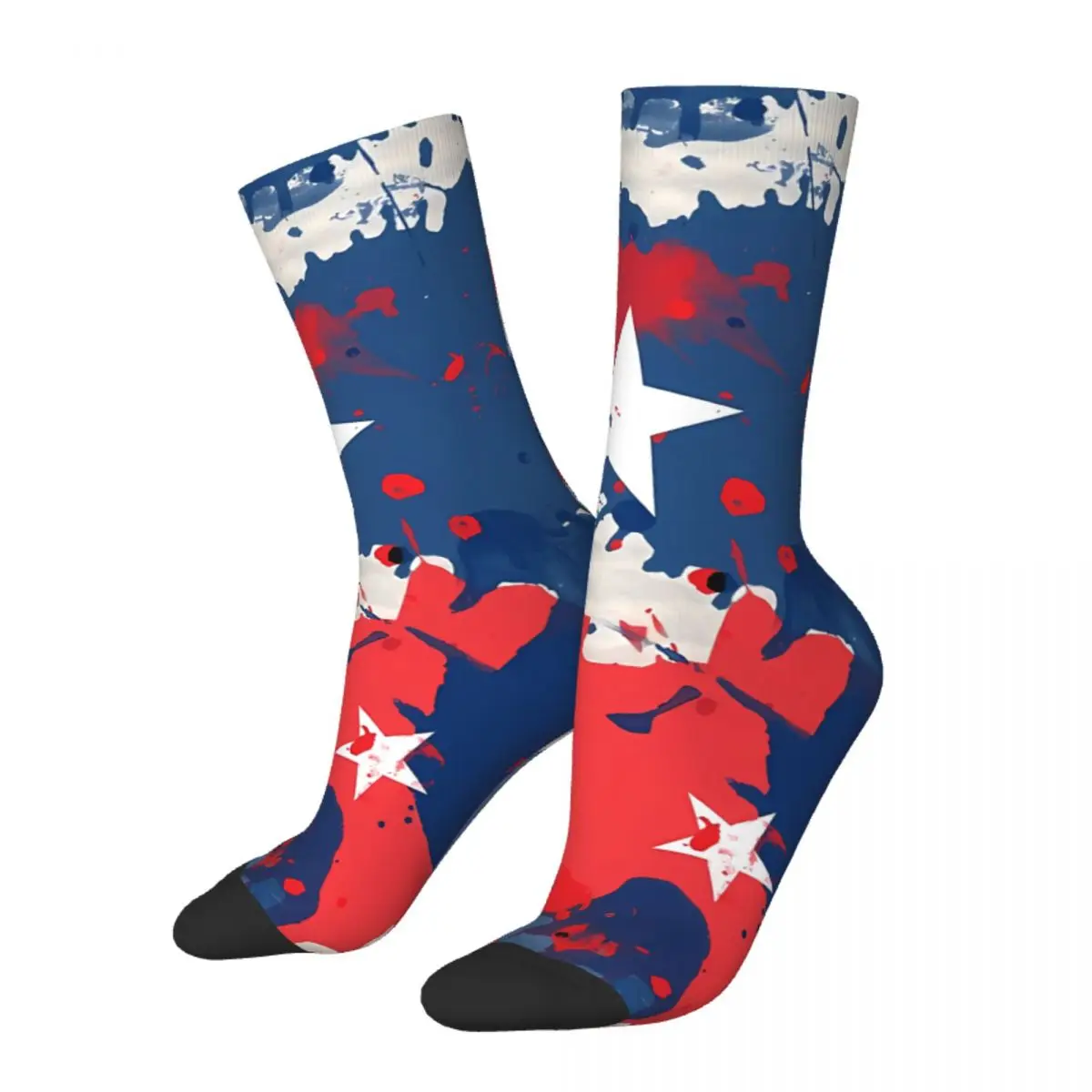 

Happy Men's Socks 4th Of July Americana Retro Harajuku Hip Hop Novelty Crew Crazy Sock Gift Pattern Printed