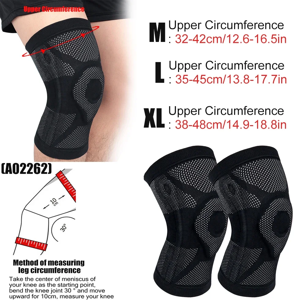 Knee Brace 1/2Pcs Support for Men Women with Patella Gel Pad & Side Stabilizers