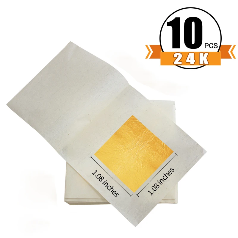 100PCS 24K Gold Leaf Edible Gold Foil Sheets for Food Cake