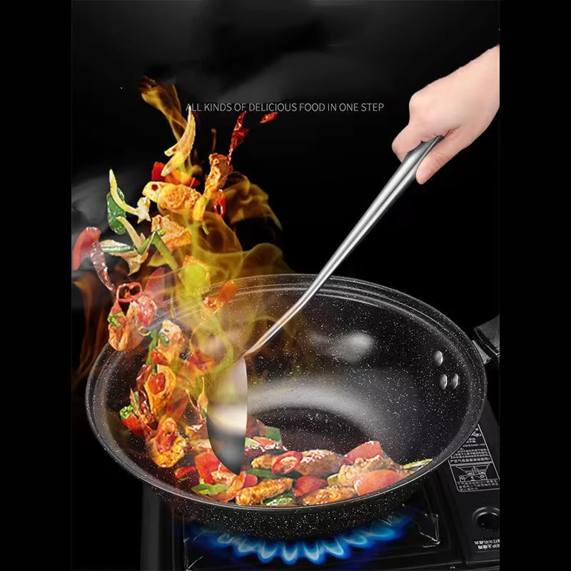 Description Picture 4 of item304 Stainless Steel Wok Spatula Metal Kitchen Accessories Slotted Turner Rice Spoon Ladle Cooking Tools Utensil Set Dropshipping