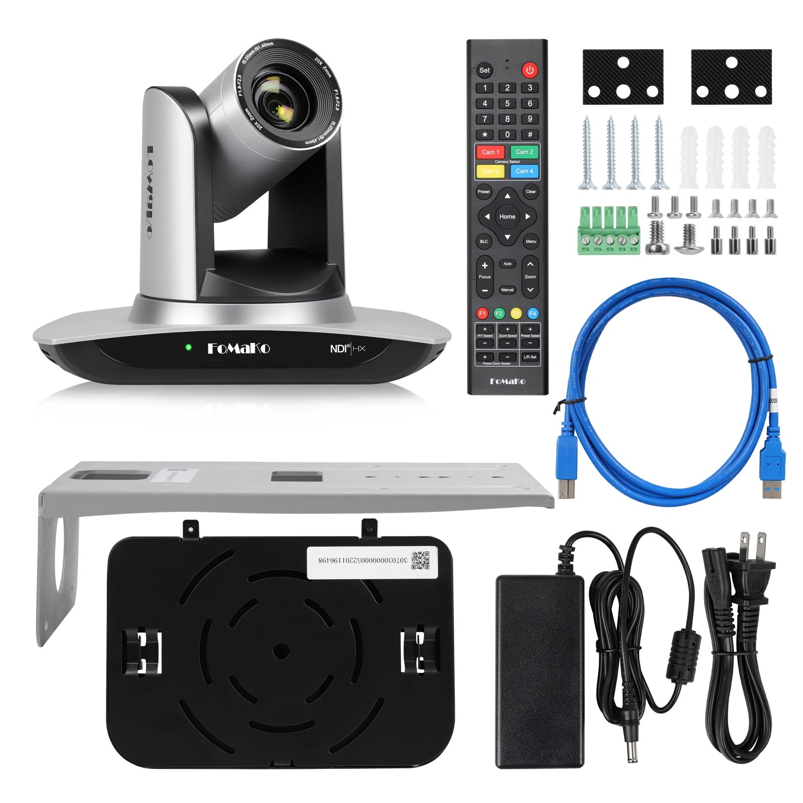 FoMaKo NDI 카메라, 교회 예배 교육용, AI 자동 추적 HDMI PTZ 카메라, 20 배 광학 줌, IP USB3.0 HDMI PTZ 카메라
