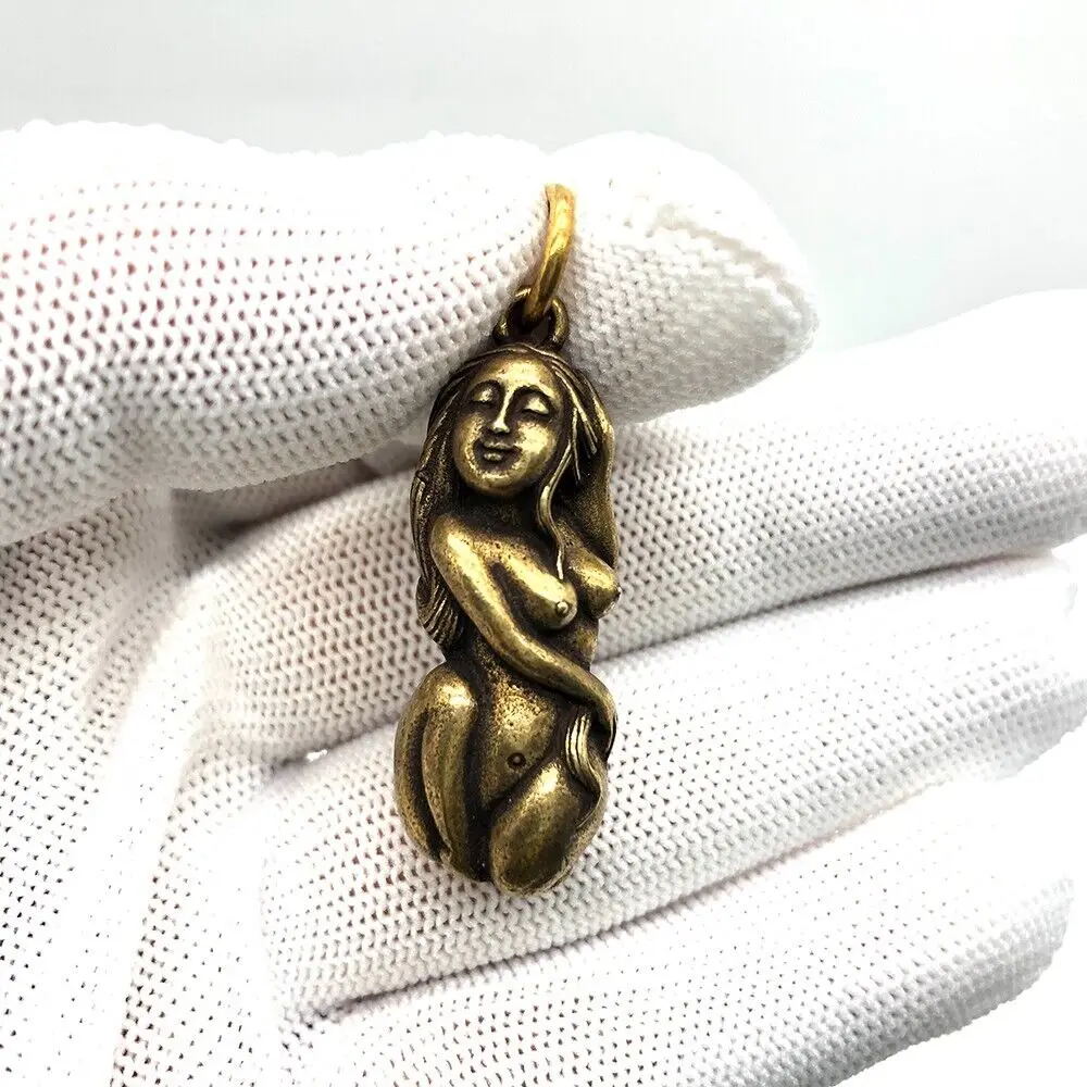 

Латунная телесная Красивая статуя антикварная коллекция кулон ручка бутик