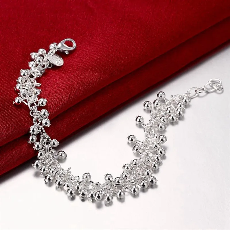 925 Sterling Silver Bracelets Charms Bead Chain Fashion Cute Nice Women Grapes Bracelet Wedding Jewelry - 4