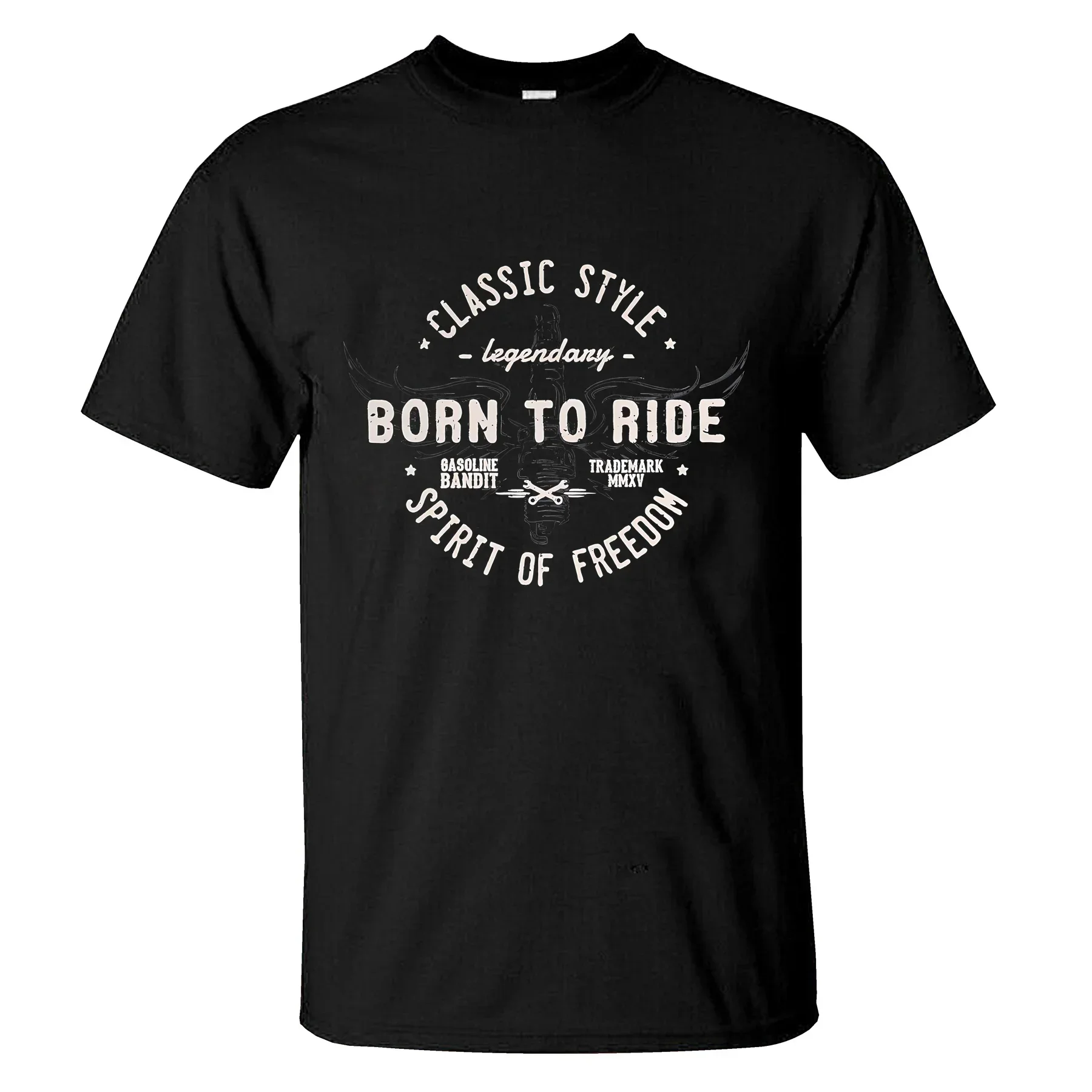 

Amazing Casual Oversized Essential Born To Ride T-Shirt Black By Gasoline Bandit Men Black T-shirts Graphic Streetwear S-3XL
