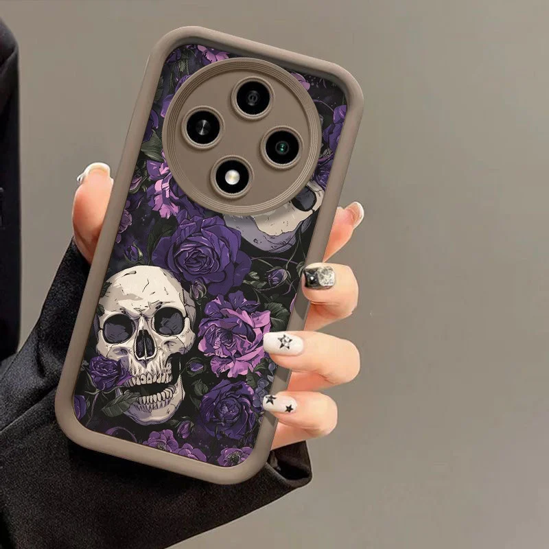 Rose Skull Horror Silicone Soft Phone Case Cover