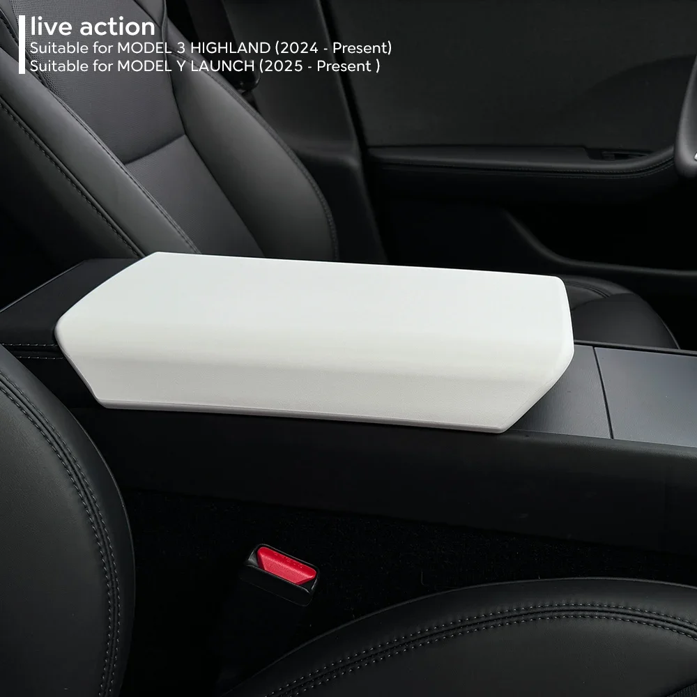Center Console Armrest TPE Soft Armrest Cover For 2025 Tesla Model Y Juniper Model 3 Lid Accessories Anti-Slip Waterproof