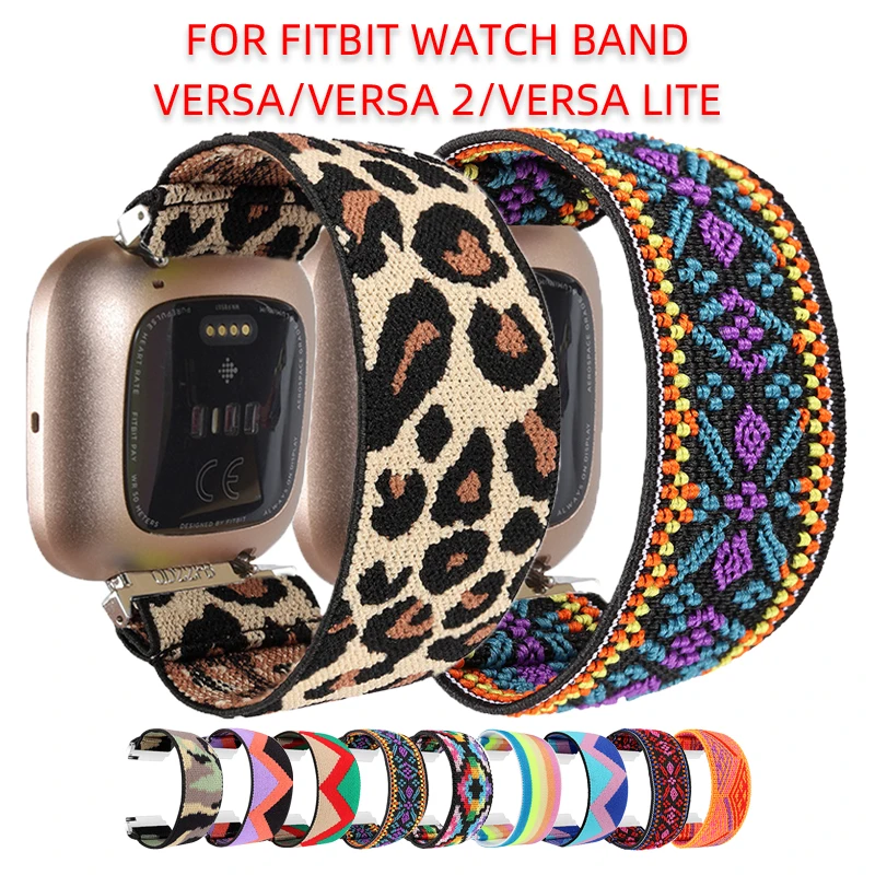Bracelet bohémien élastique en Nylon, pour Fitbit Versa 3/Versa 2/Versa  Lite, montre-Bracelet Sport, boucle, cadeau