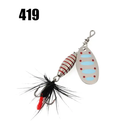 W.P.E 1pcs Spinner Lure 3.7g/5.3g/8.2g/10.5g Bait Metal Brass Spoon Hard Lure Feather Treble Hook Fake Lure Fishing Tackle Pesca - Image 17
