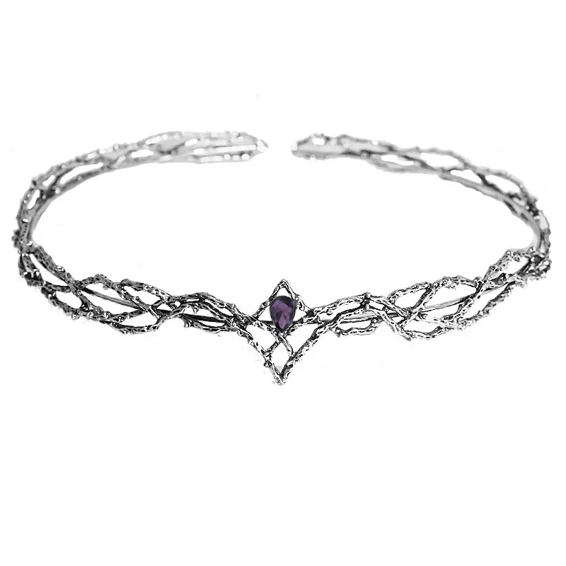 Elf Retro Silver Round Crown Headband for Women hair accessories hair bands hair band cosplay accessories cosplay headpiece halloween headband