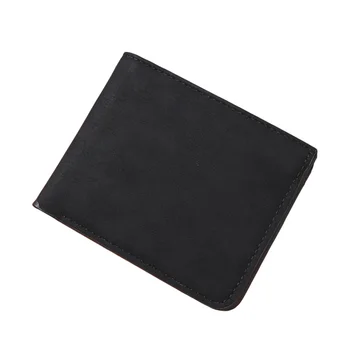 Nuovo Portafoglio Pieghevole da Uomo in Pelle Opaca a Tinta Unita, Portafoglio Corto Sottile e Semplice, Porta Carte di Credito, Accessori da Uomo