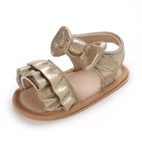 HAIZHIW Baby Cute Preschool Summer Sandals Gold Princess Casual Soft Rubber Sole Anti slip Single Shoes Girl's Walking Shoes 4