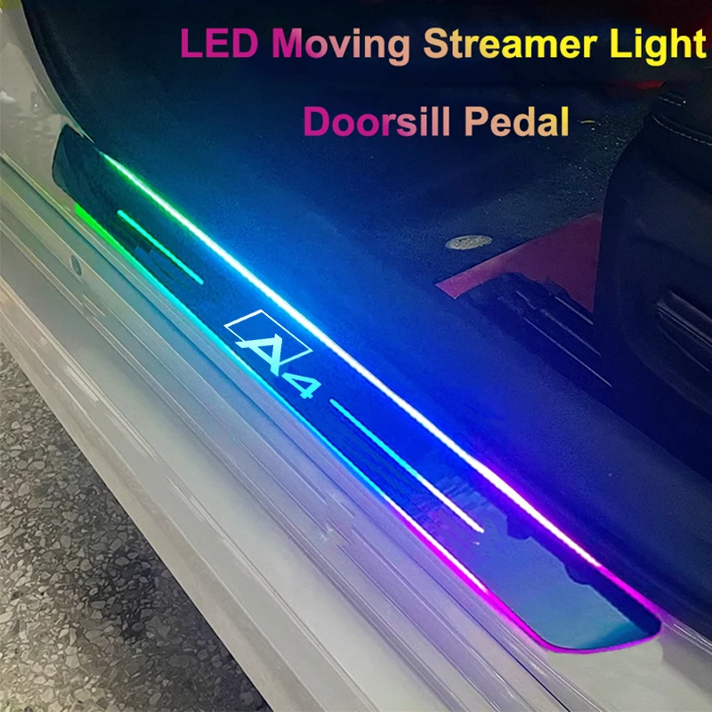 Car Interior For Audi A4 Badge LED illuminated Auto Door Sill