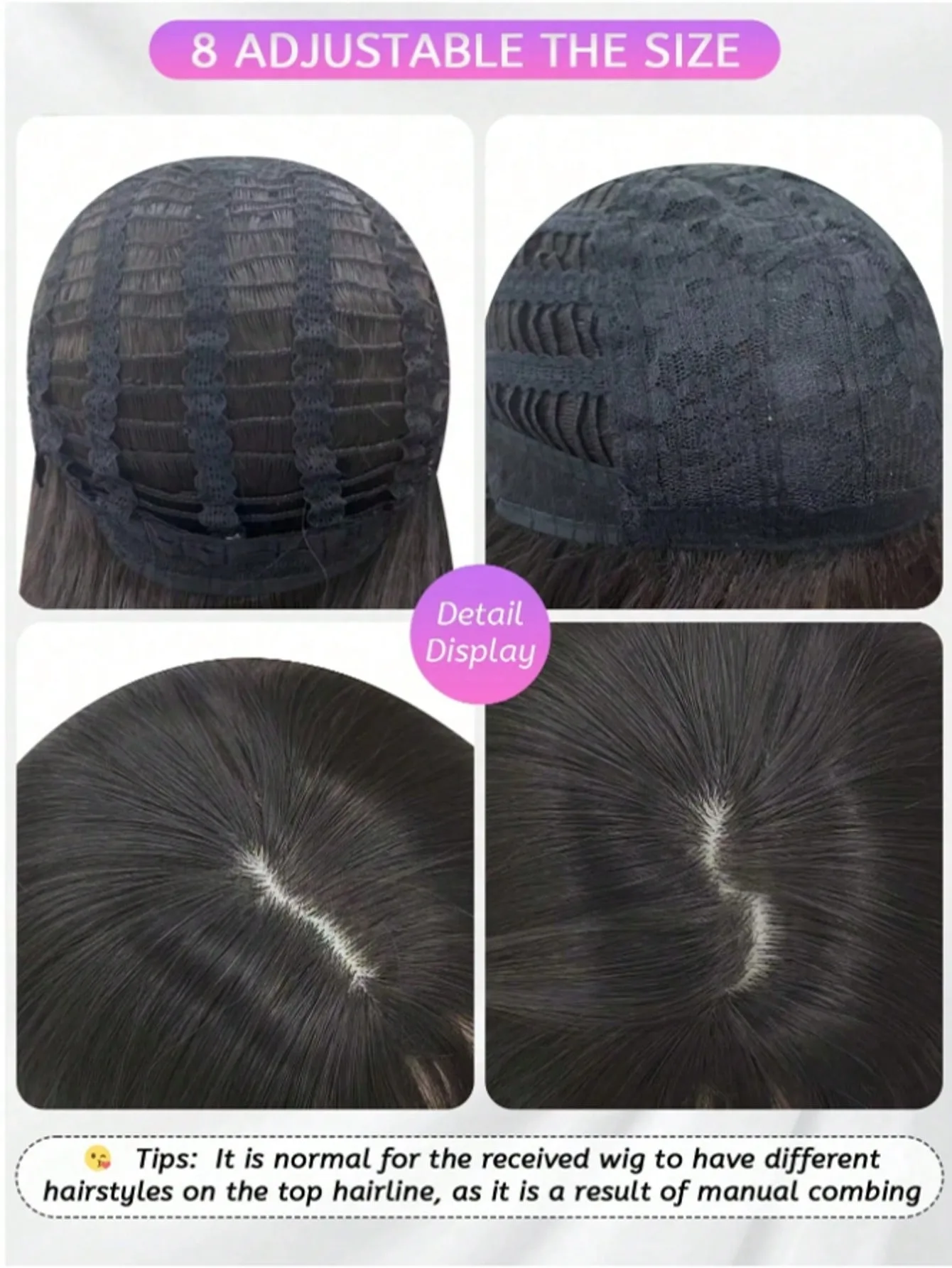 24Inch Long Wavy Synthetic Wig With Natural Middle Part Simulated Scalp Full Machine Made Wig With Air Bangs for Women Daily Use