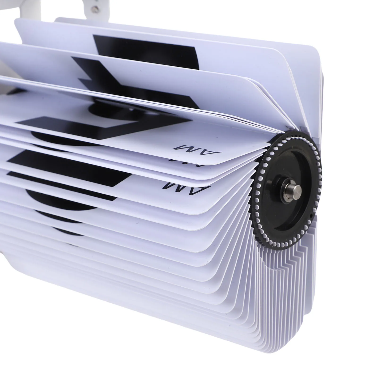 Mechanical  Clock 12 Hours 304 Stainless Steel PVC  Desk Clock Battery Powered Automatic Page Turning Quiet for Office