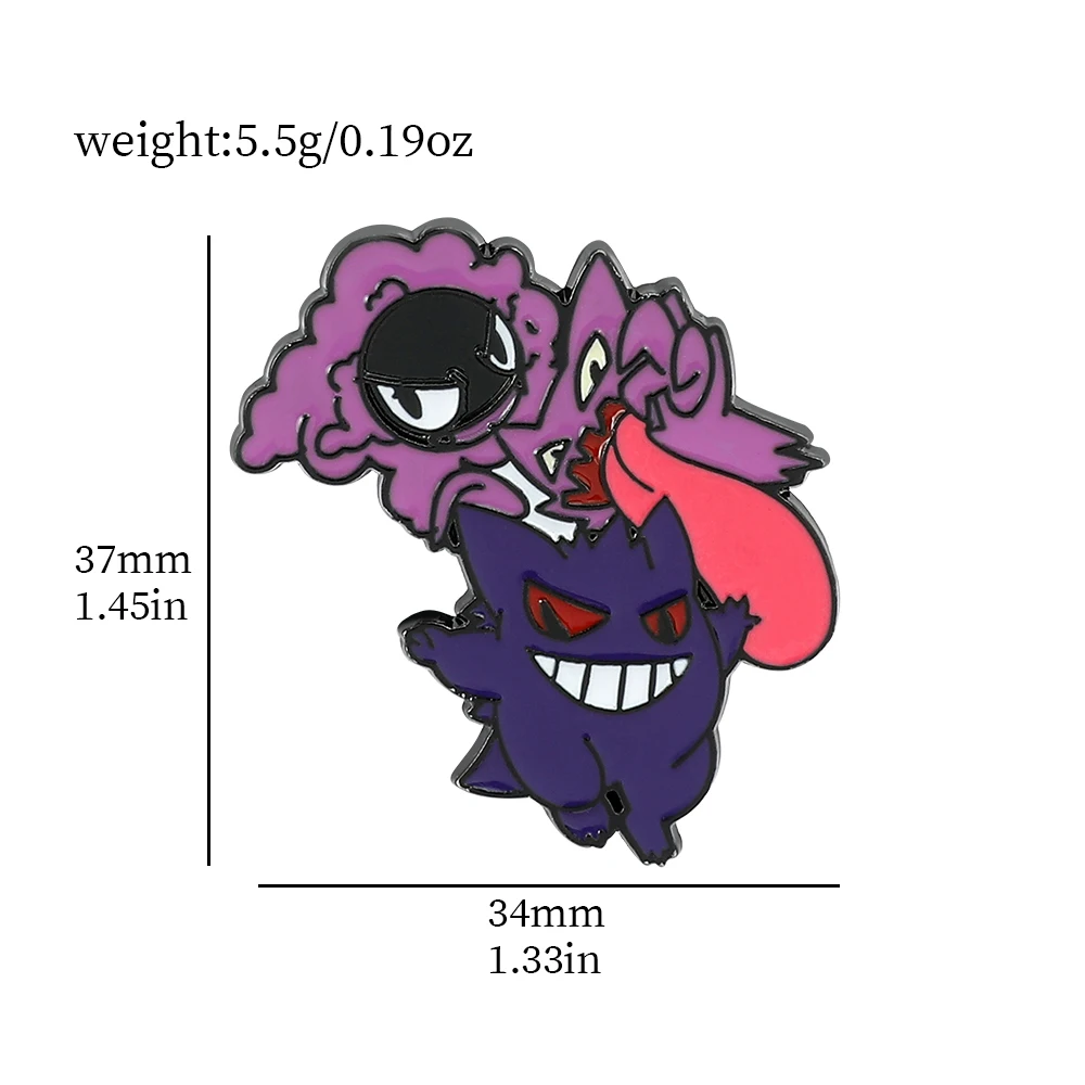 Gengar Cartoon Enamel Lapel Pin – Anime-Inspired Accessory