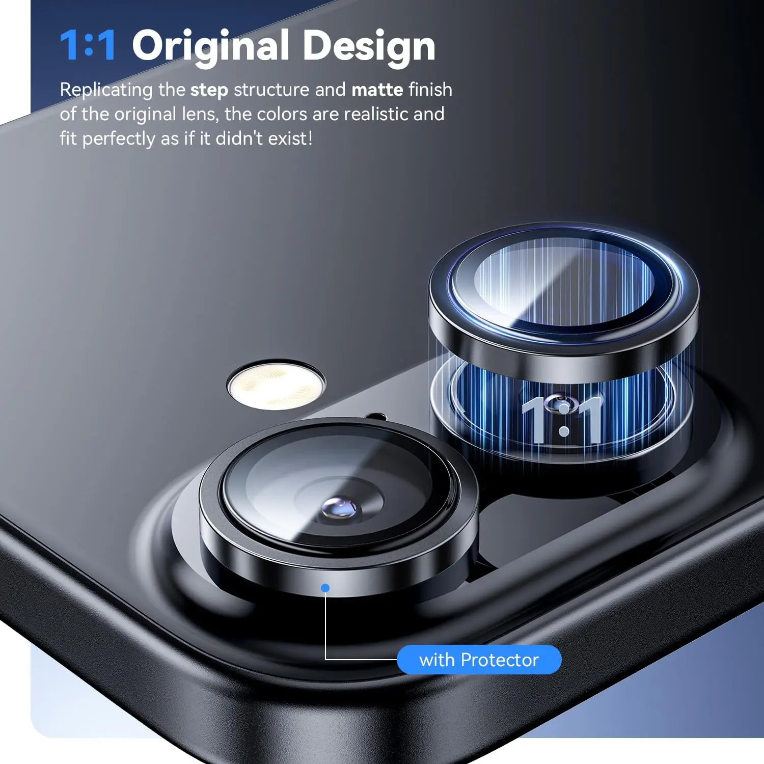 Premium Aluminum Alloy Camera Lens Protector with HD Tempered Glass Cover