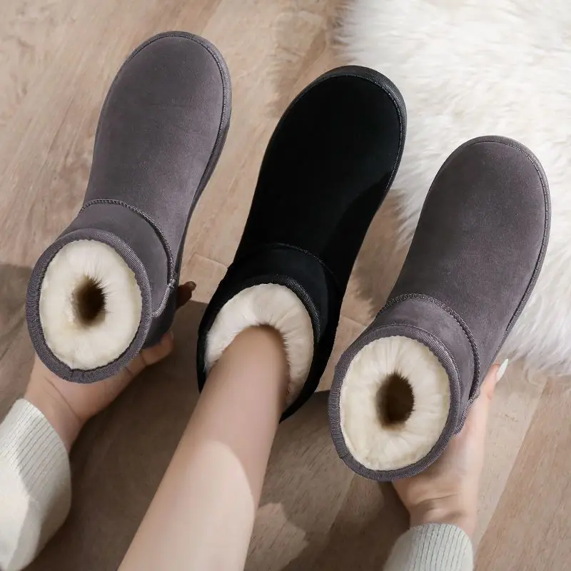 

Snow Boots Woman Winter 2023 Adding Plush And Thickened Fur To One Piece Women's Winter Footwear Warm Women's Winter Ankle Boots