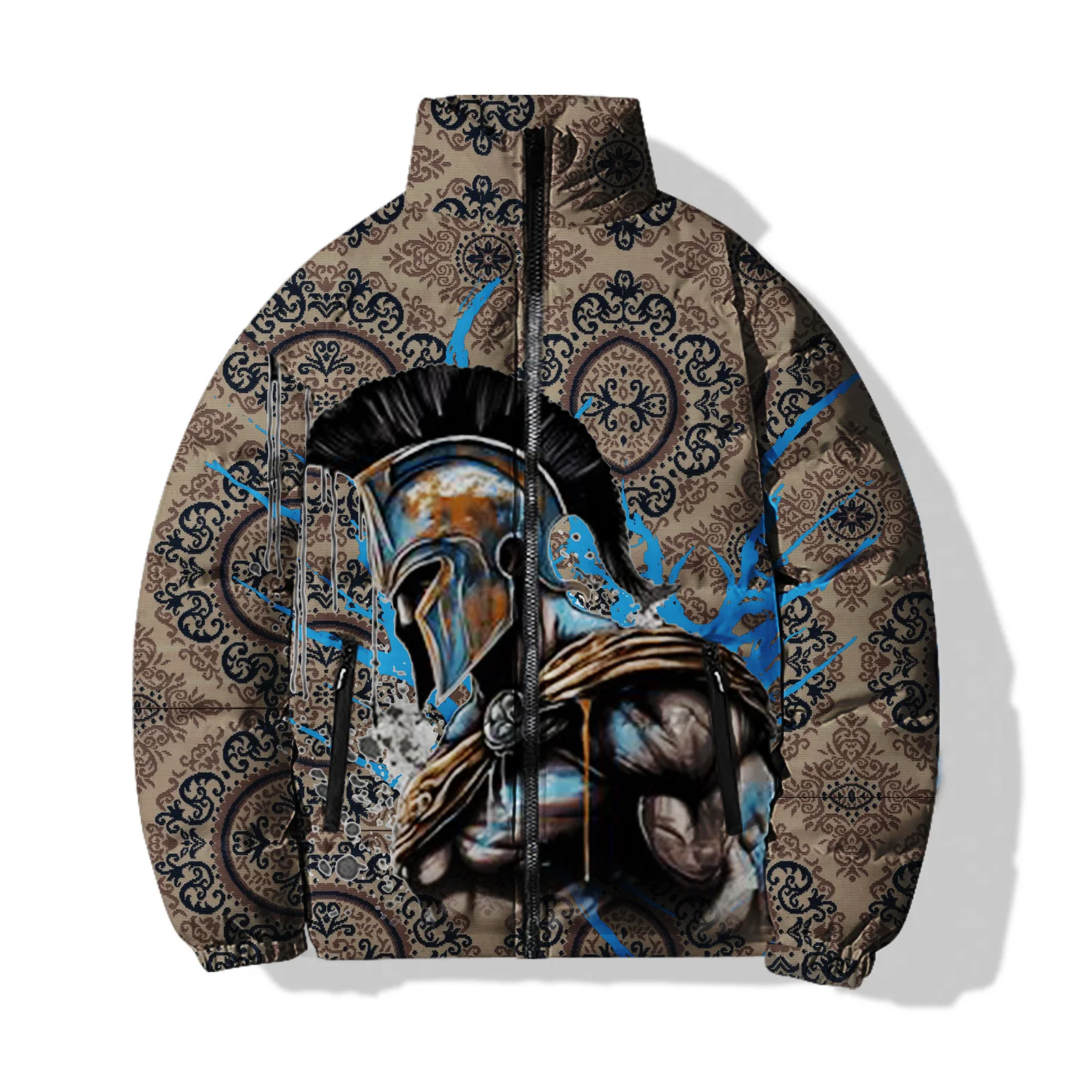 thumbnail image 1 of 2024 Warrior Print Nuevo en Parkas Modernas y Versátiles Acolchado Largo Cómodo y Cálido Chaquetas para Hombre Abrigo de Invierno para Hombre, 1 of 4