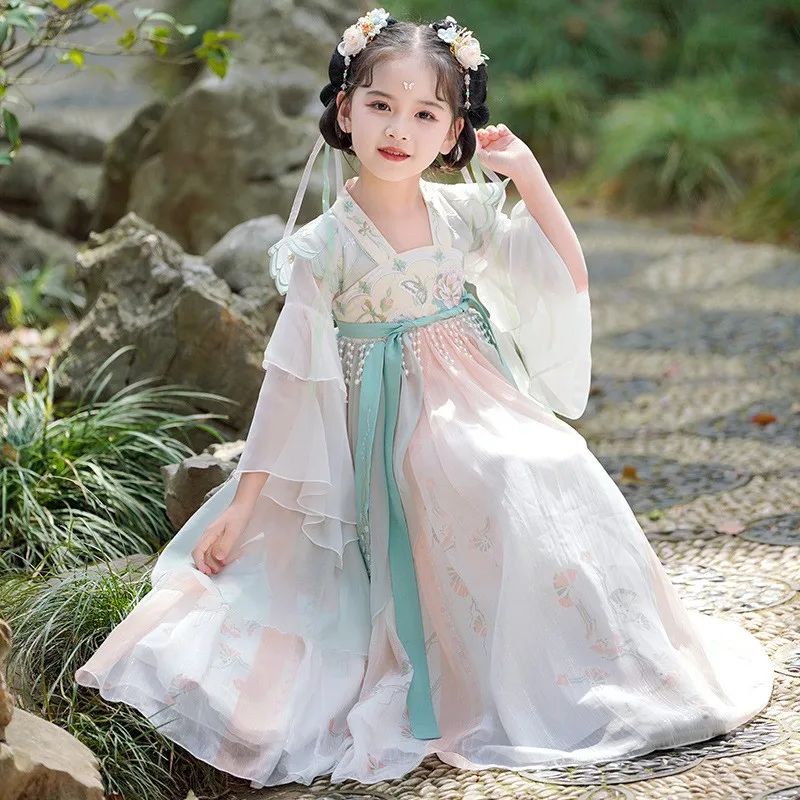 

Новинка лета 2023, платье Hanfu для девушек, женское платье для танцев в старинном стиле
