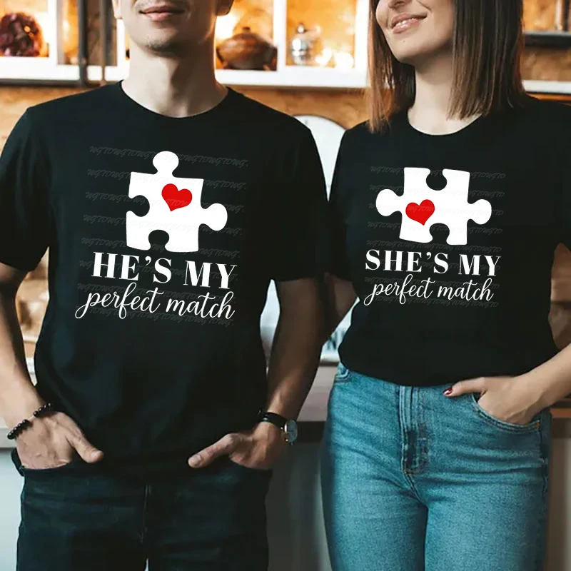

He's My Perfect Match Shirt She's My Perfect Match Graphic T Shirts Harajuku Streetwear Oversized T Shirt Fashion Trend Clothes