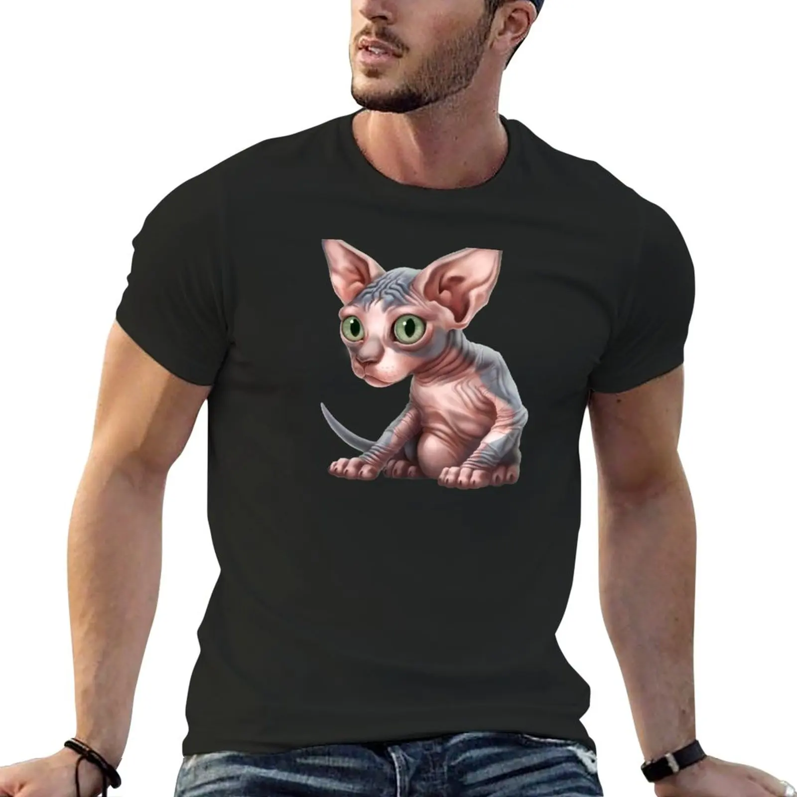 

New Cat-a-clysm: Sphynx kitten - Classic T-Shirt Tee shirt plus size tops Anime t-shirt tops mens plain t shirts