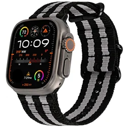Premium Nylon Braided Strap - Elegant Woven Watch Bracelet for 38mm 40mm 41mm (Black Gray)
