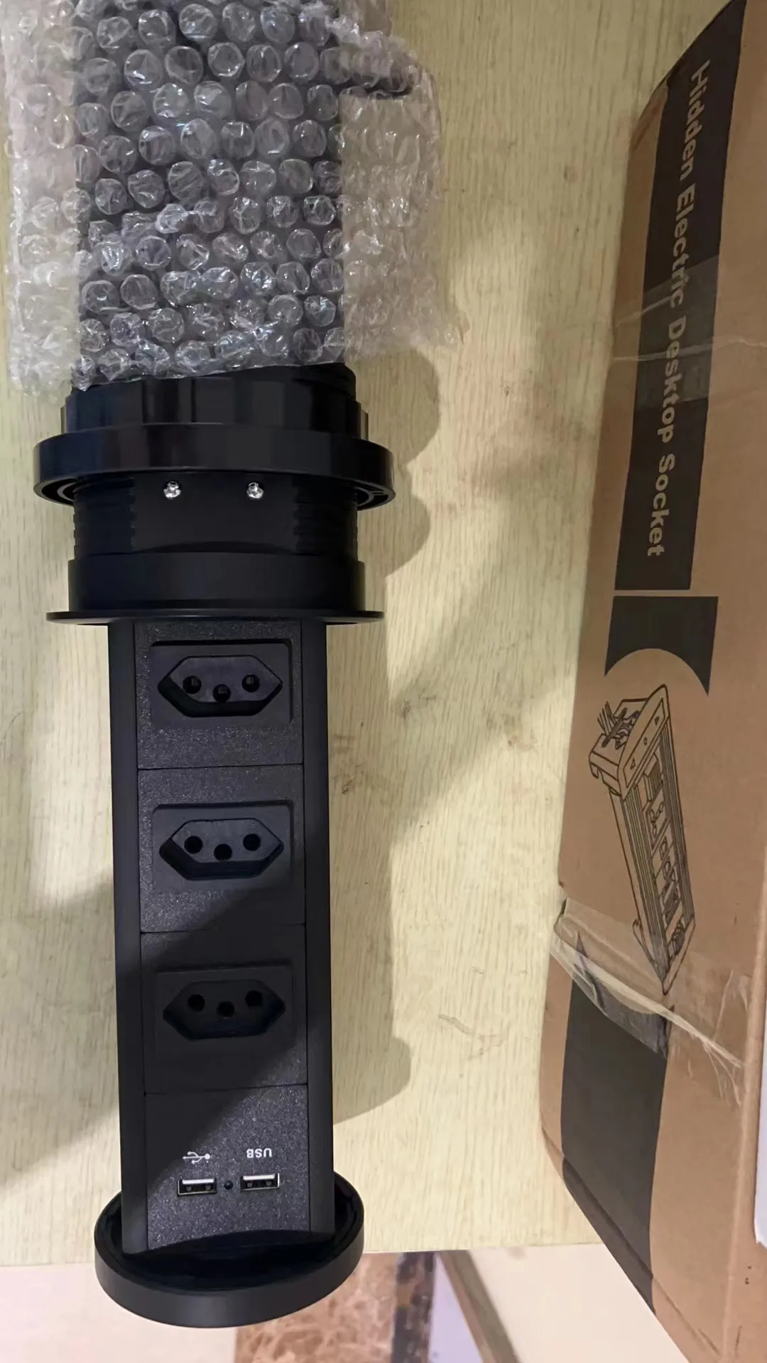 타워 소켓 히든 주방 카운터 수동 풀업 브라질 전원 콘센트 타워 USB 소켓 테이블탑 무선 충전 소켓