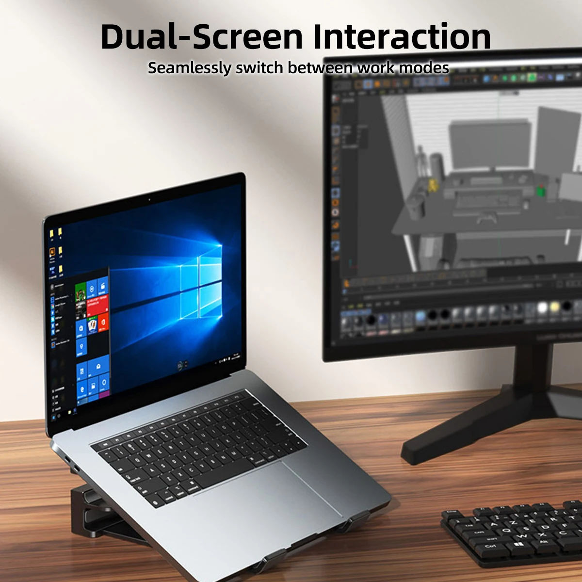 ?   3 in 1 수직형 노트북 스탠드 트리플 슬롯 헤비 듀티 홀더 (맥북 프로/에어 13-16인치, 아이패드, 태블릿, 휴대폰, 데스크 스토리지 랙)