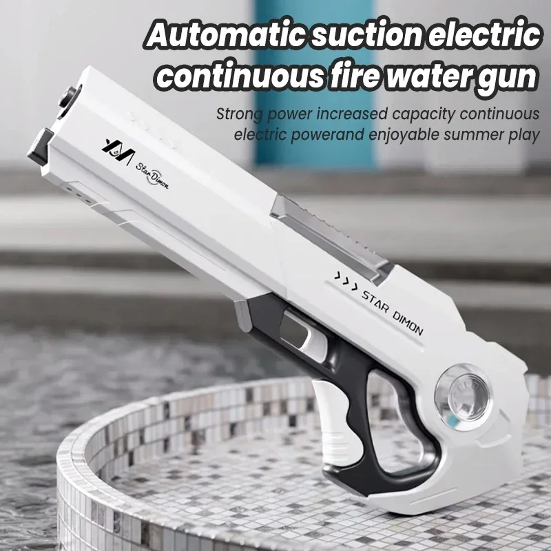 Electric Shooting Water Gun Toys Big Capacity Water Absorption Automatic High Pressure Blaster Soaker Outdoor Pool Toy for Boys 3