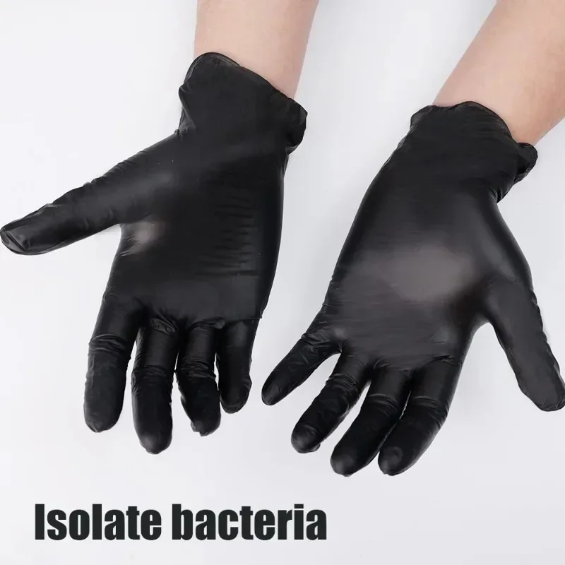30/2Pcs Disposable PVC Gloves Black Powder Free Nitrile Glove Thickened Non-slip Work Glove Car Repairing Kitchen Cleaning Tool work gloves disposable gloves disposable nitrile gloves vinyl disposable gloves disposable plastic gloves kitchen cleaning gloves