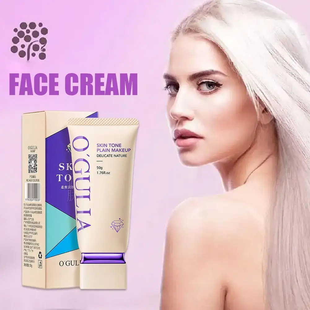 

Soft Focus Toner Cream 50g Cover Spot Acne Print Hydrating Skin Natural Delicate Girls Whitening Ogulia Tone Makeup Cream P6P9