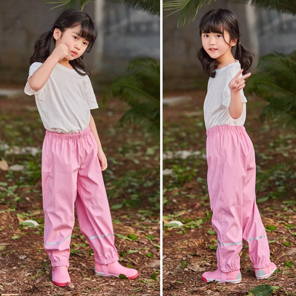 

HONEYKING Girls Boys Rain Pants Children Clothes Kids PU Waterproof Rain Pants Autumn Trousers Overalls Outdoor Windproof Pants