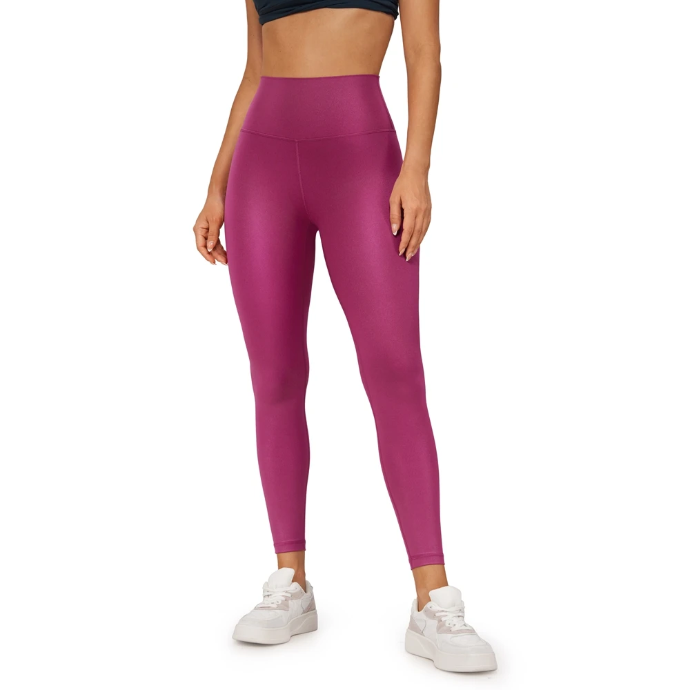 SYROKAN Butterluxe Matte Faux Leather Leggings for Women 25"-High Waisted Stretch Ankle Leather Pants Pleather Tights