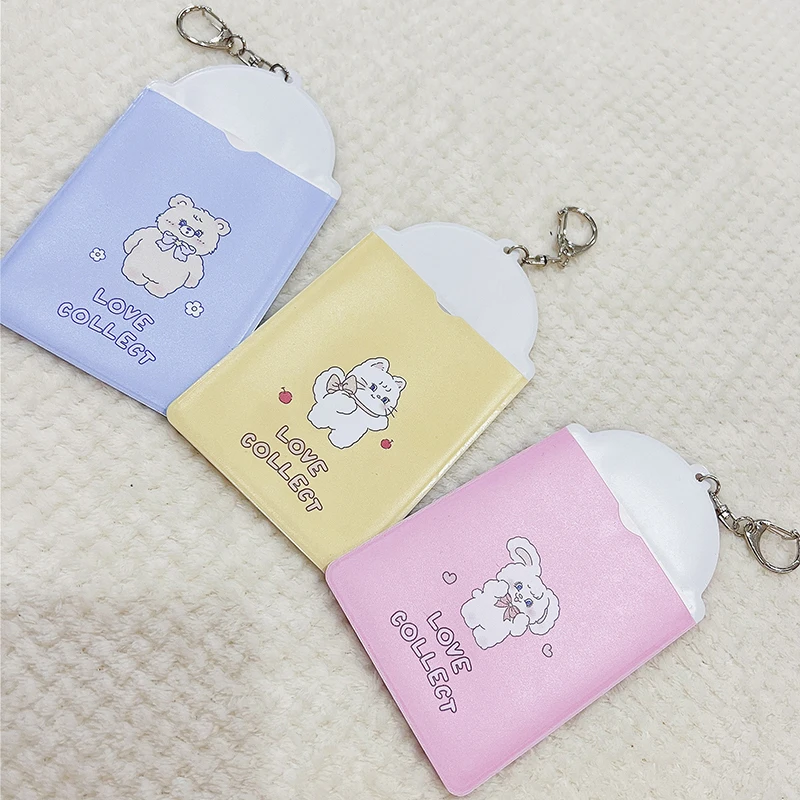 INS Photocard Holder With Keychain Idol Photo Protector ID Card Protective Case Girls Bus Card Sleeve School Stationery card holder,credit card holder,photo album,photo card holder,card protector,idol card protector,idol card book,desk card holder,postcard holder,photo card binder