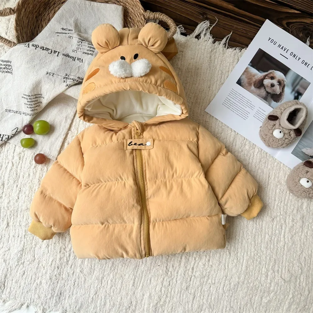Winter Kids Infant Boys Girls Thicken Plush Cartoon Tiger Modeling Outwear Top toddler Baby Jacket Coat 0-3Y