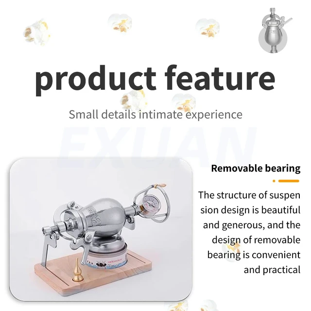 100ml/260ml/360ml Small Cooker Popcorn Machine Puffing Machine Corn Fry Machine Stainless Steel Grain Amplifier Popcorn Heater 5