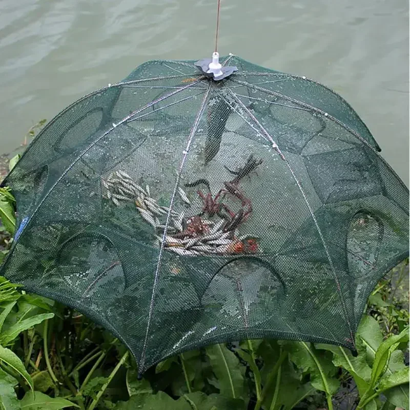 강화 자동 낚시 용품, 새우 낚시 그물, 나일론 접이식 트랩, 게 캐처, 낚시 네트워크, 4-8 홀