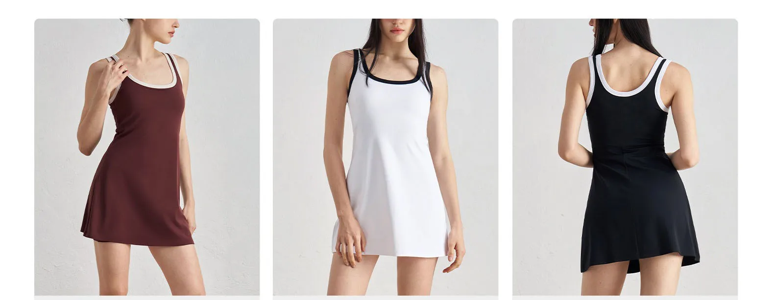 Tennis Dress For Women Built In Shorts&Chest Pads Alethtic Dresses Sleeveless Slim Fit Casual Dress Female Outfits Golf Skirts